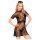 Penthouse Poison Cookie - Vestido rendado, tanga e acessório de cabelo (preto) - M/L