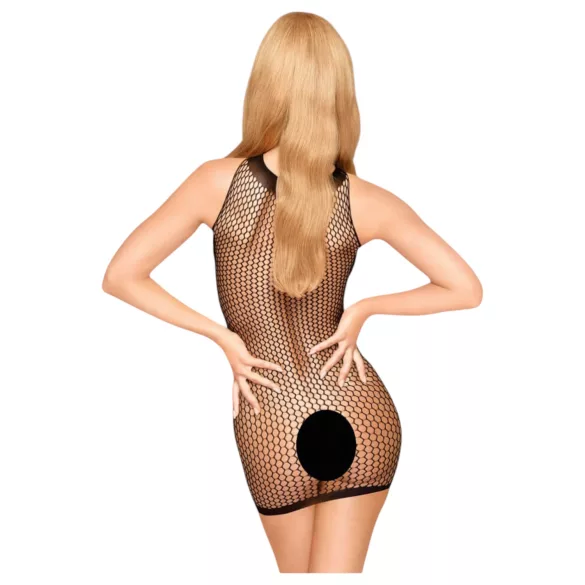 Penthouse - vestido rede Y - lingerie transparente - preto