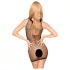 Penthouse - vestido rede Y - lingerie transparente - preto