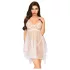 Penthouse - lingerie fantasia - vestido rendado e tanga - branco