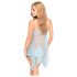 Penthouse Boneca Travessa - vestido de renda e tanga (azul) - L/XL