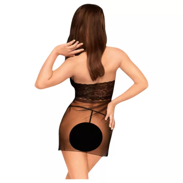Penthouse - camisola rendada e tanga - preto - M/L