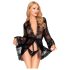 Penthouse Hypnotic Power - robe curto rendado e tanga (preto)