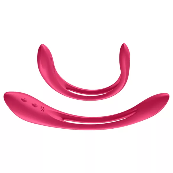 Satisfyer Elastic Joy - vibrador casal flexível recarregável - silicone vermelho