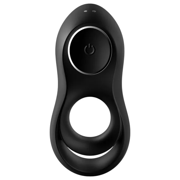 Satisfyer Legendary Duo - anel peniano vibratório recarregável - silicone preto