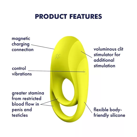 Satisfyer Spectacular - anel peniano vibratório à prova d'água (amarelo)