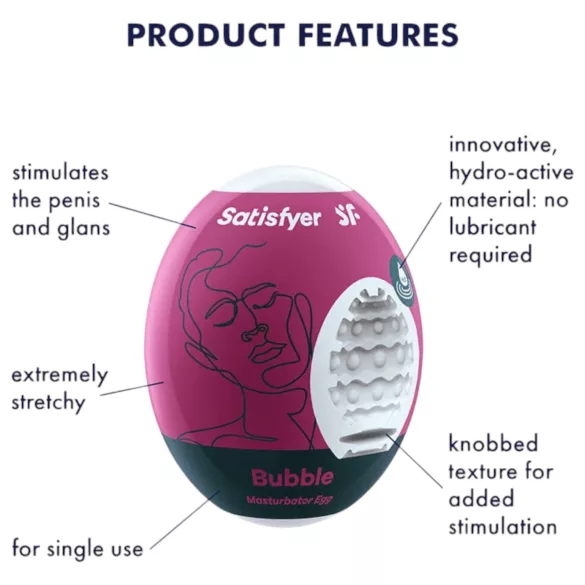 Satisfyer Egg Bubble - masturbador masculino em forma de ovo - 1 unidade