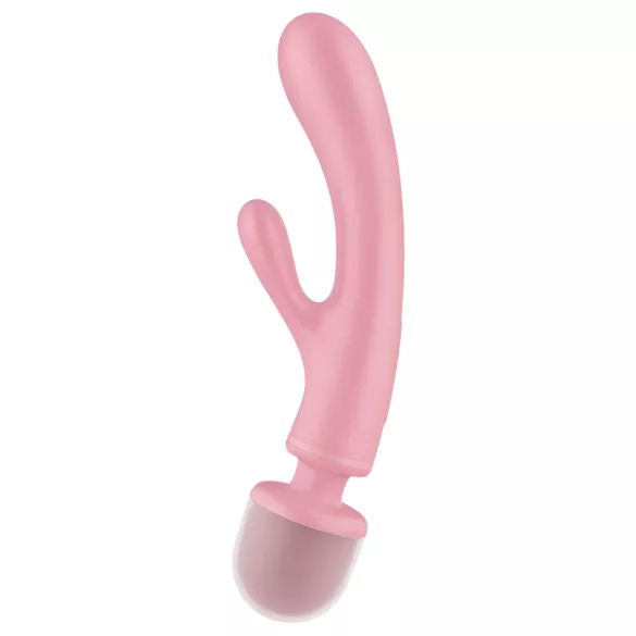 Satisfyer Triple Lover - vibrador ponto G e massageador - silicone rosa