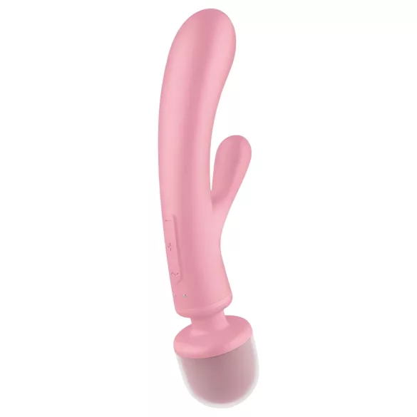 Satisfyer Triple Lover - vibrador ponto G e massageador - silicone rosa