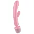 Satisfyer Triple Lover - vibrador ponto G e massageador - silicone rosa