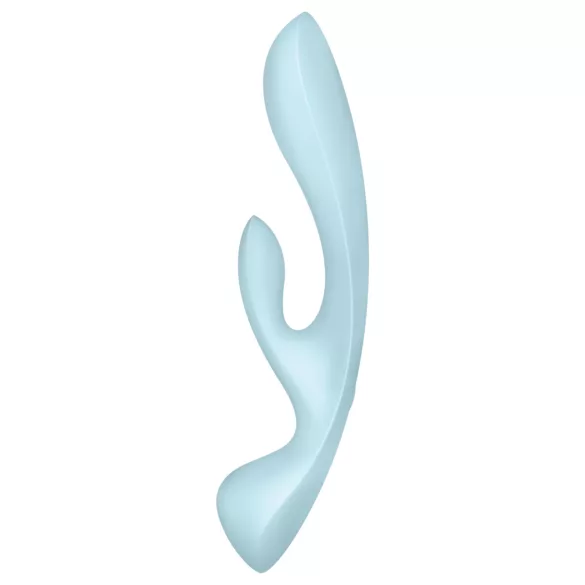 Satisfyer Triple Oh - vibrador recarregável com estimulador de clitóris - azul