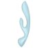 Satisfyer Triple Oh - Vibrador recarregável com braço para clitóris (azul)