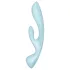 Satisfyer Triple Oh - vibrador recarregável com estimulador de clitóris - azul