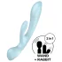 Satisfyer Triple Oh - vibrador recarregável com estimulador de clitóris - azul