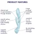 Satisfyer Triple Oh - vibrador recarregável com estimulador de clitóris - azul