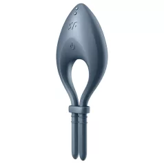   Satisfyer Bullseye - anel peniano vibratório inteligente - silicone cinza