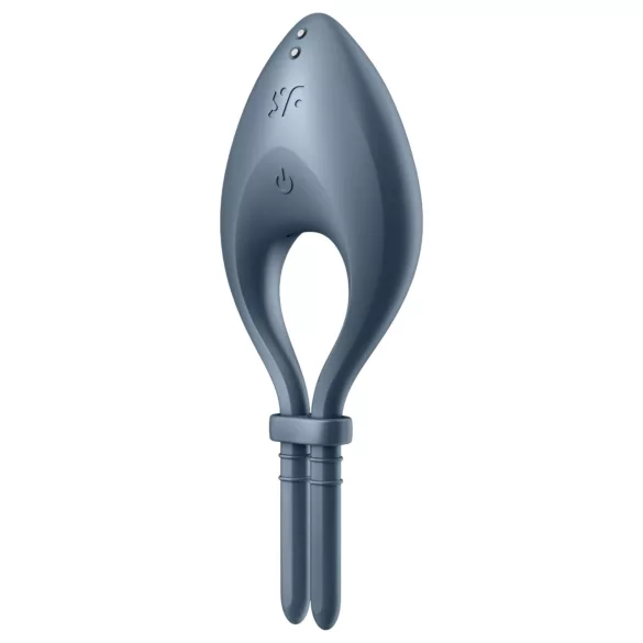 Satisfyer Bullseye - anel peniano vibratório inteligente - silicone cinza