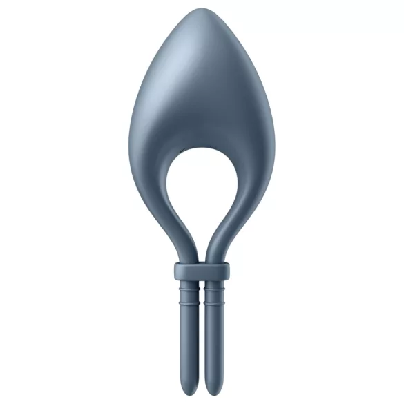 Satisfyer Bullseye - anel peniano vibratório inteligente - silicone cinza