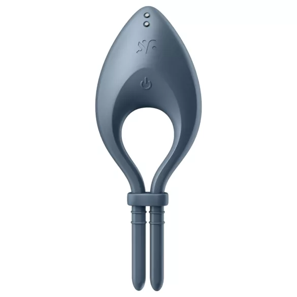 Satisfyer Bullseye - anel peniano vibratório inteligente - silicone cinza