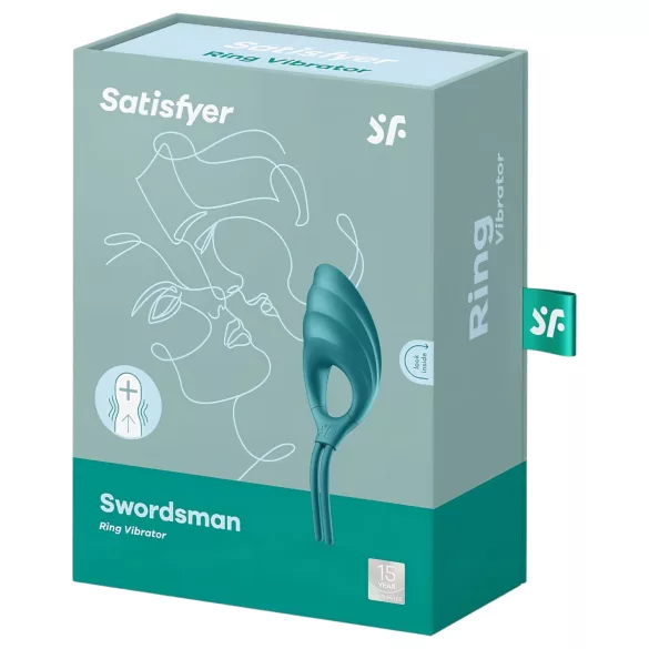 Satisfyer Swordsman - anel peniano vibratório recarregável - verde