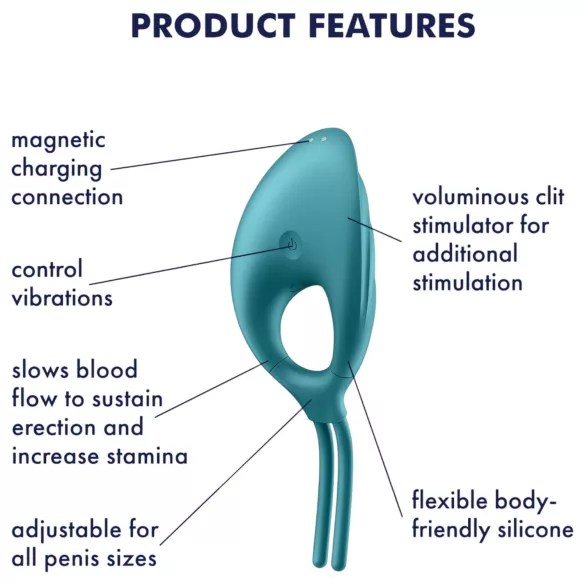 Satisfyer Swordsman - anel peniano vibratório recarregável - verde