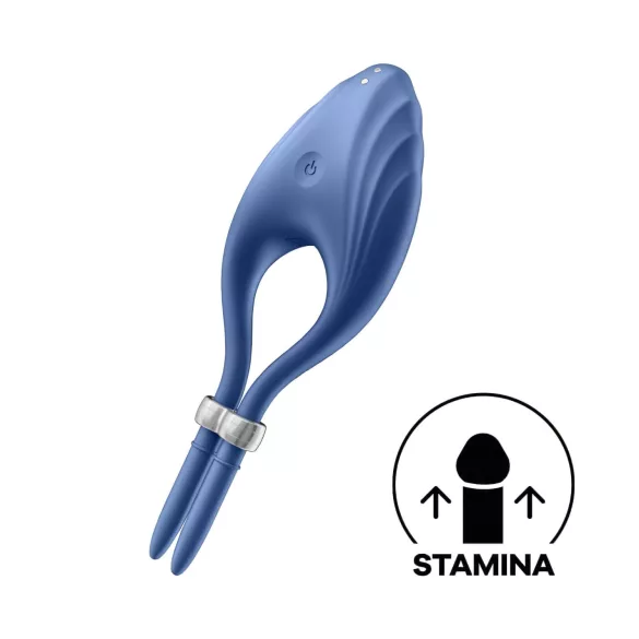 Satisfyer Duelist - anel peniano vibratório recarregável - silicone azul