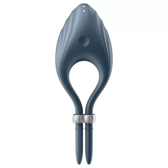 Satisfyer Duelist - anel peniano vibratório recarregável - silicone cinza