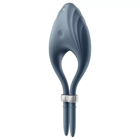 Satisfyer Duelist - anel peniano vibratório recarregável - silicone cinza