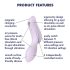 Satisfyer Curvy Trinity 2 - Vibrador 2 em 1 com Ondas de Ar (Lilás)