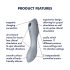 Satisfyer Curvy Trinity 3 - Vibrador 2 em 1 com Ondas de Ar (Cinza)