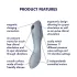 Satisfyer Curvy Trinity 3 - sugador clitoriano e vibrador 2 em 1 - cinza