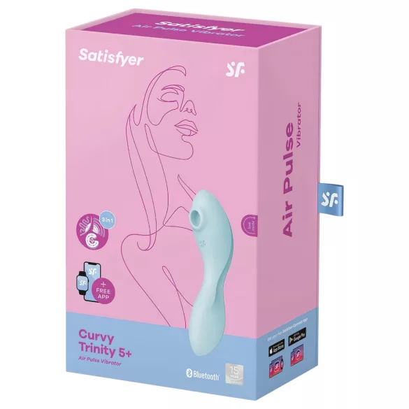 Satisfyer Curvy Trinity 5+ - Vibrador 2 em 1 controlado por app (azul)