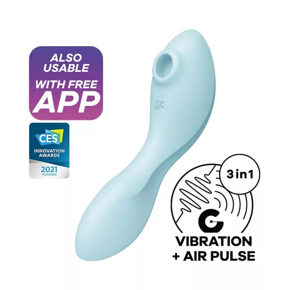Satisfyer Curvy Trinity 5+ - Vibrador 2 em 1 controlado por app (azul)