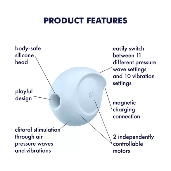 Satisfyer Sugar Rush - vibrador clitóris sucção - silicone azul