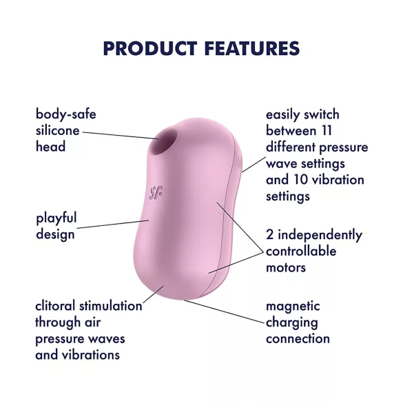 Satisfyer Cotton Candy - vibrador clitóris sucção recarregável - lilás