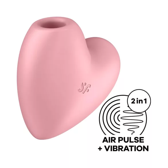 Satisfyer Cutie Heart - vibrador clitóris sucção recarregável - silicone rosa