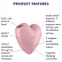 Satisfyer Cutie Heart - vibrador clitóris sucção recarregável - silicone rosa