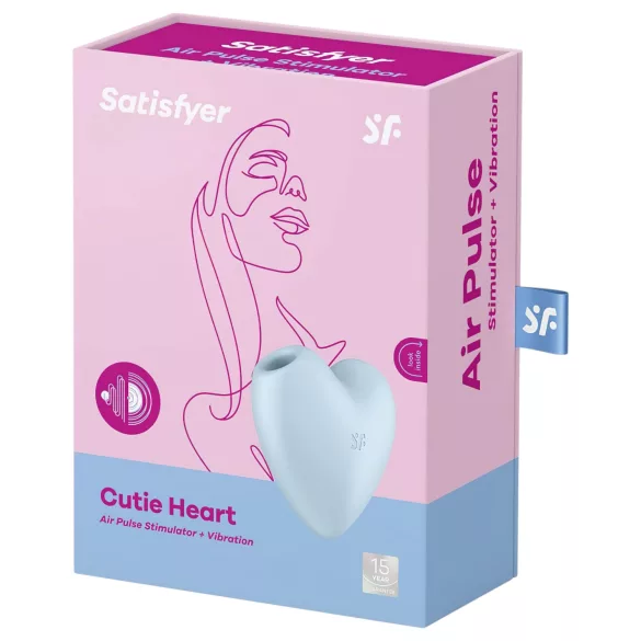 Satisfyer Cutie Heart - vibrador clitóris ondas de ar recarregável azul