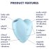 Satisfyer Cutie Heart - Vibrador de Estímulo Clitoriano a Ar com Bateria (Azul)