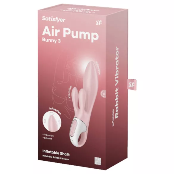 Satisfyer - vibrador inflável coelho com sucção - silicone rosa
