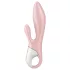 Satisfyer - vibrador inflável coelho com sucção - silicone rosa
