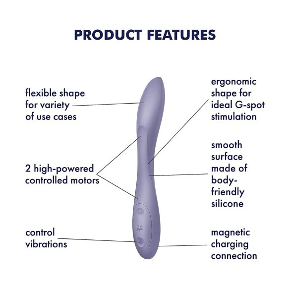 Satisfyer G-spot Flex 2 - vibrador recarregável G-spot impermeável (violeta)