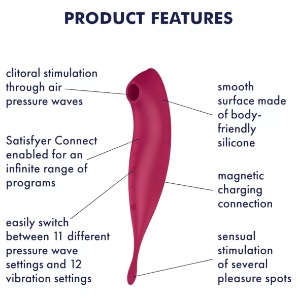 Satisfyer Twirling Pro - Vibrador de clitóris controlado por app (vermelho)