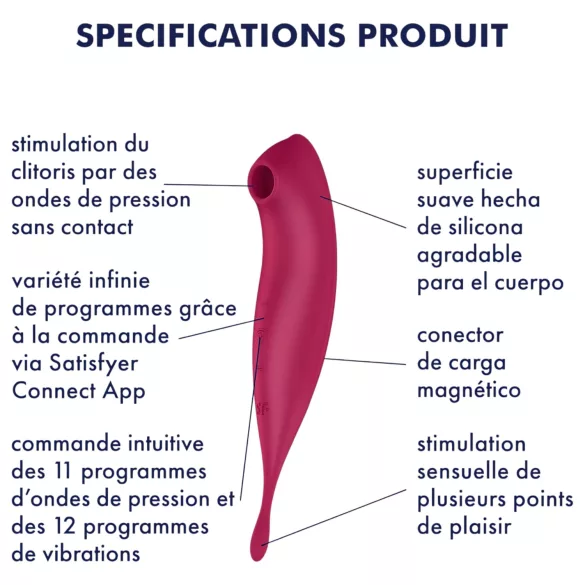 Satisfyer Twirling Pro - Vibrador de clitóris controlado por app (vermelho)