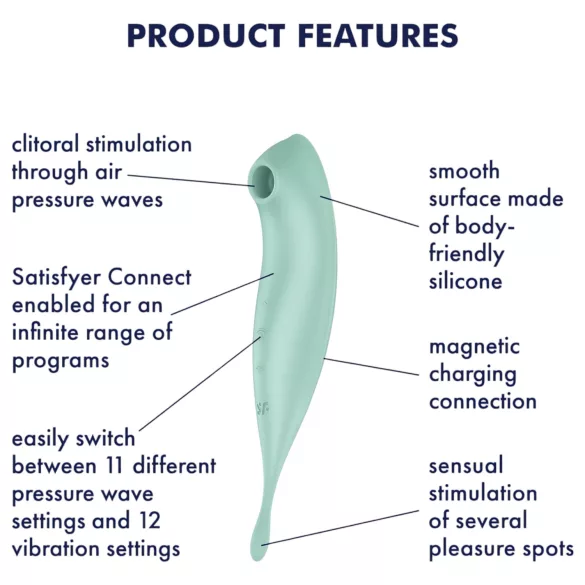 Satisfyer Twirling Pro - vibrador clitóris 2 em 1 - menta