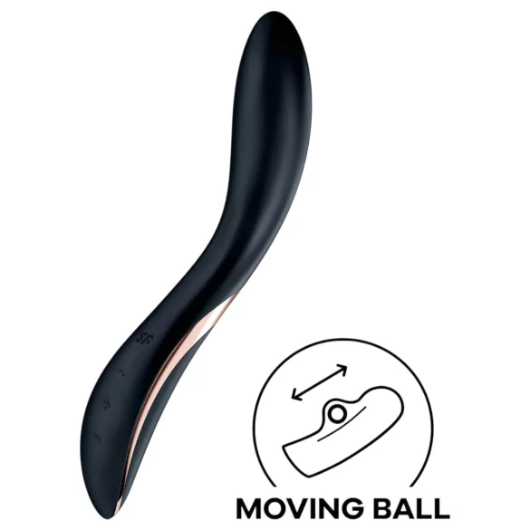 Satisfyer Rrrolling - vibrador ponto G com bolas móveis - silicone preto