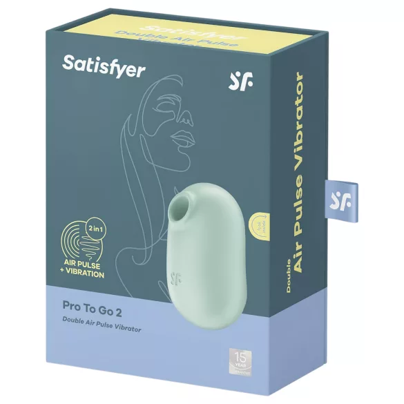 Satisfyer Pro To Go 2 - vibrador clitóris sucção recarregável menta