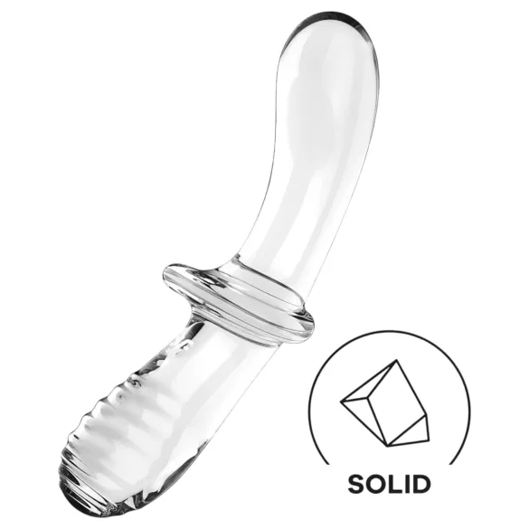 Satisfyer Double Crystal - dildo duplo de vidro - transparente
