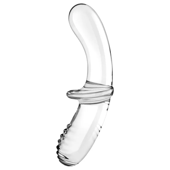 Satisfyer Double Crystal - dildo duplo de vidro - transparente