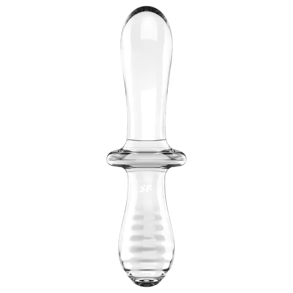 Satisfyer Double Crystal - dildo duplo de vidro - transparente